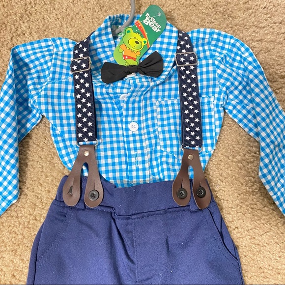 NWT Toddler Boy Suspenders Outfit - Picture 3 of 5